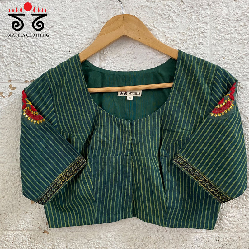 Motif Inlay Hand - Embroidered Blouse