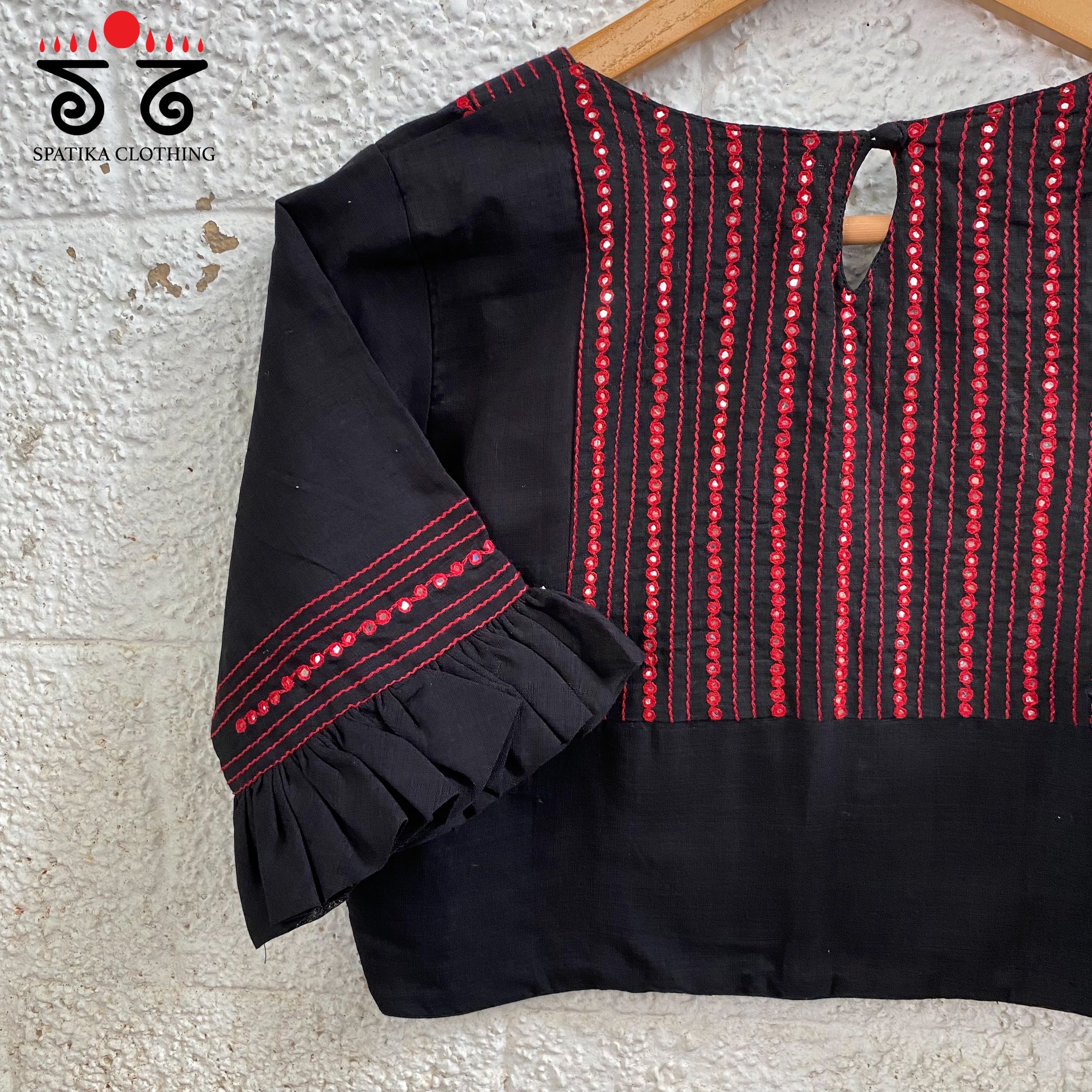 Hand - Embroidered Mirror Work Blouse