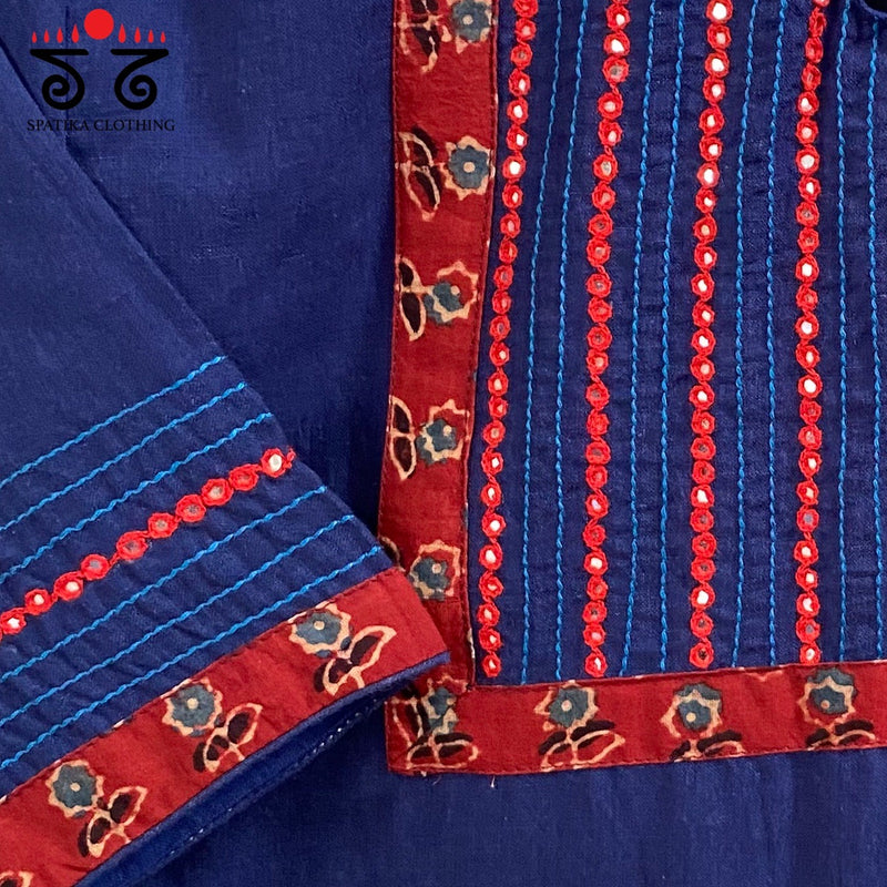 Hand - Embroidered Mirror Work Blouse