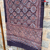Ajrak Hand Blockprinted Tusser Silk Stole