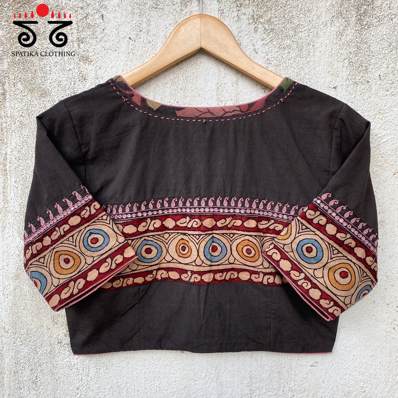 Boondh Pen Kalamkari Hand Embroidered  Blouse