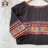 Boondh Pen Kalamkari Hand Embroidered  Blouse