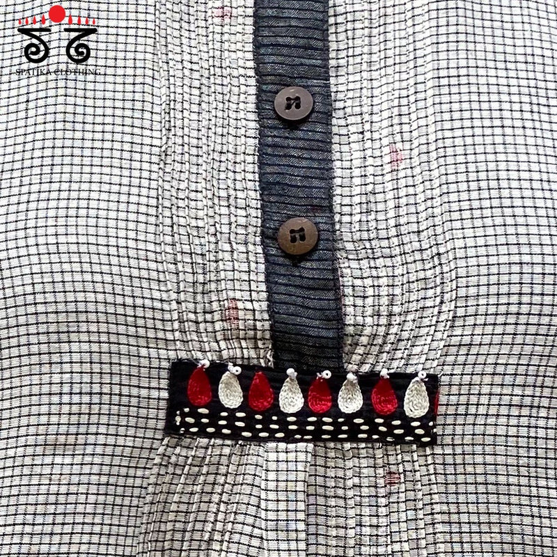 Jamdhani Tunic With Pintucks