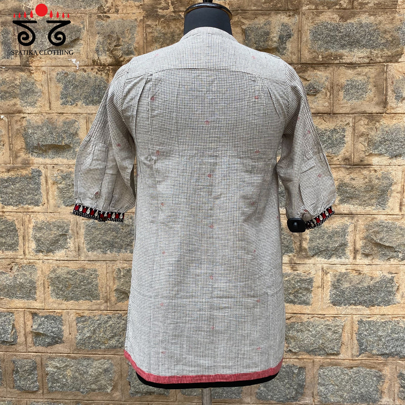 Jamdhani Tunic With Pintucks