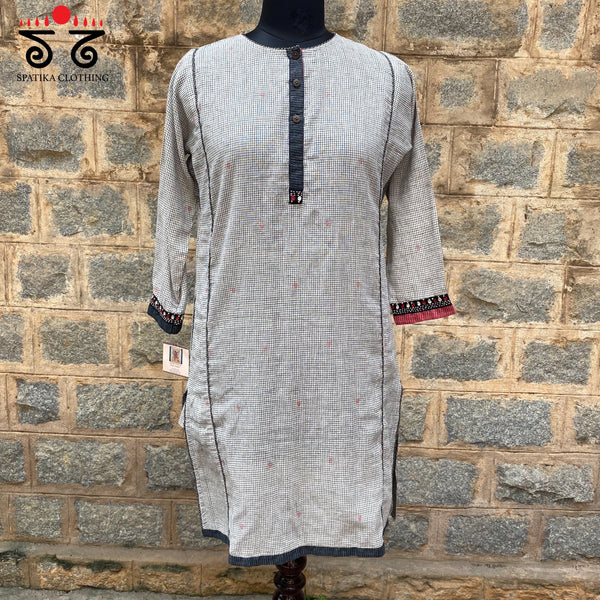 Jamdhani Hand - Embroidered Kurta
