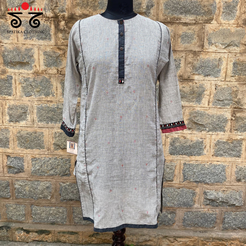 Jamdhani Hand - Embroidered Kurta
