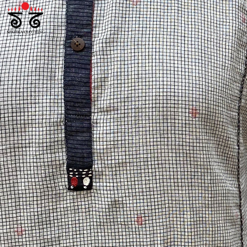 Jamdhani Hand - Embroidered Kurta