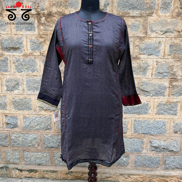 Striped Black Kurta