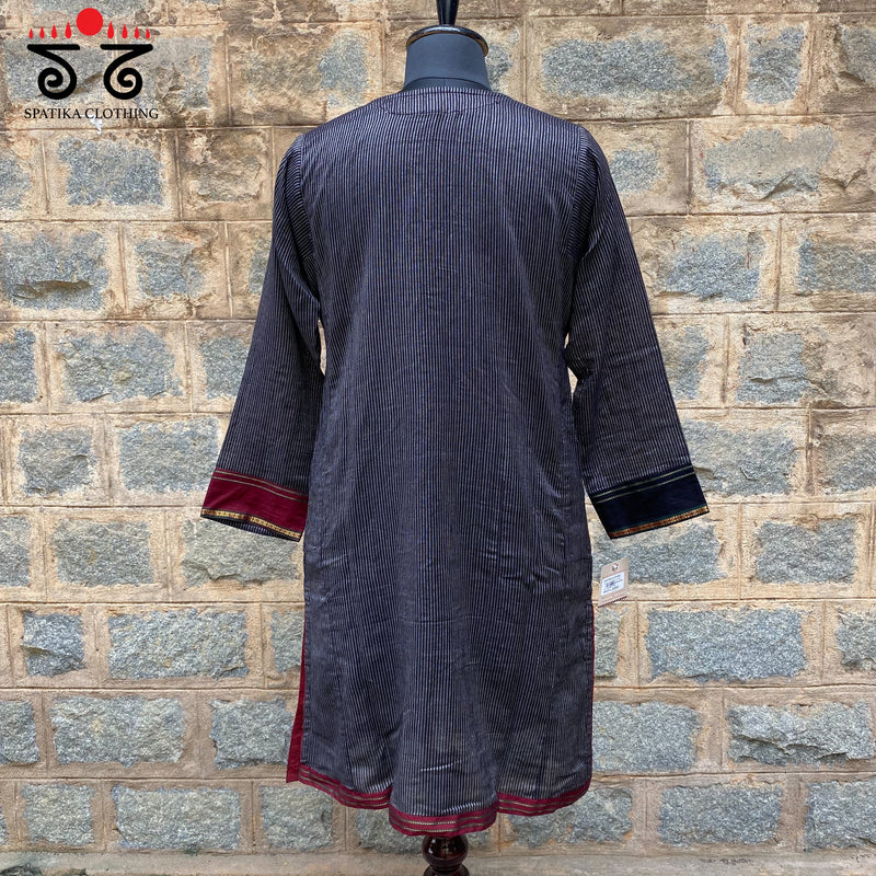 Striped Black Kurta