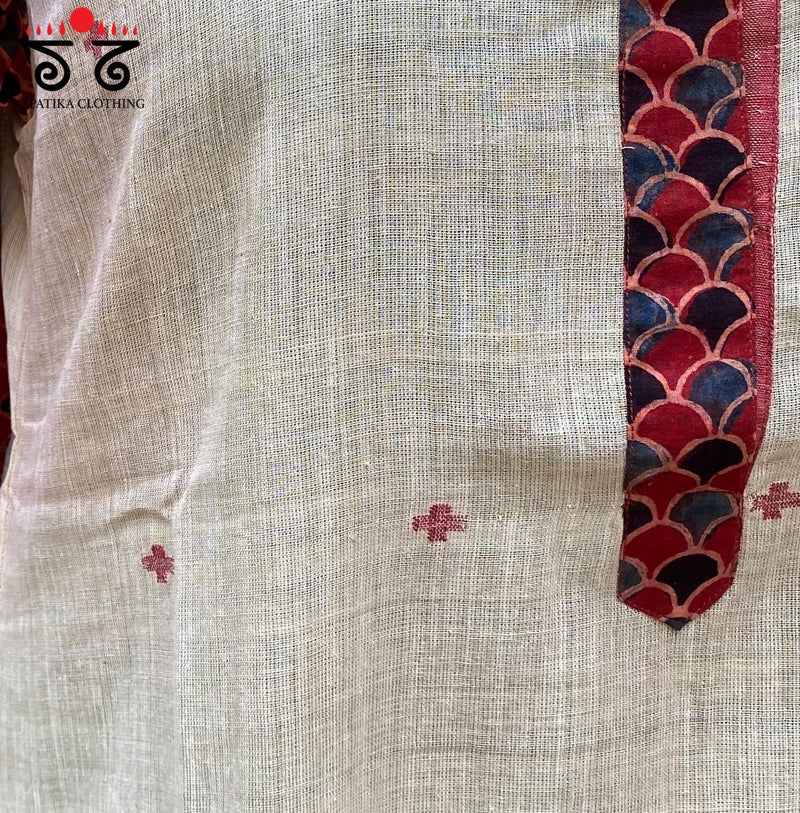 Ponduru Ajrak Hand - Embroidered Kurta
